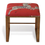 Scalamandre Maison Medallion Gold Zebra Red Right Facing Single Bench