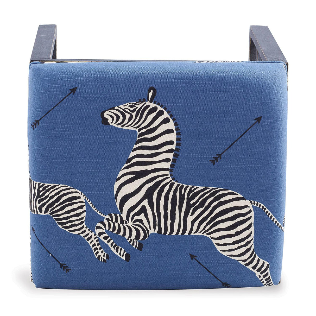 Scalamandre Maison Medallion Black Zebra Blue Left Facing Bench