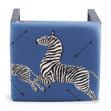 Scalamandre Maison Medallion Black Zebra Blue Left Facing Bench