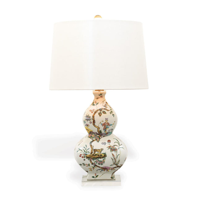 Scalamandre Maison Chinoise Exotique Lamp - Ivory Lizard Shade