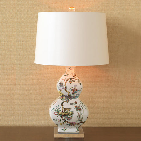 Scalamandre Maison Chinoise Exotique Lamp - Ivory Lizard Shade