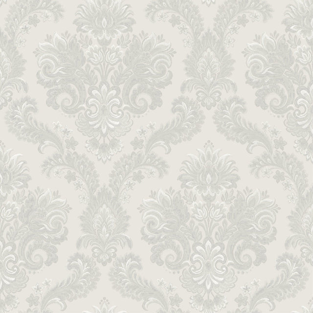 Galerie 28821 Italian Style Damasco Cairo Silver Grey Wallpaper 28821 Silver Grey Wallpaper