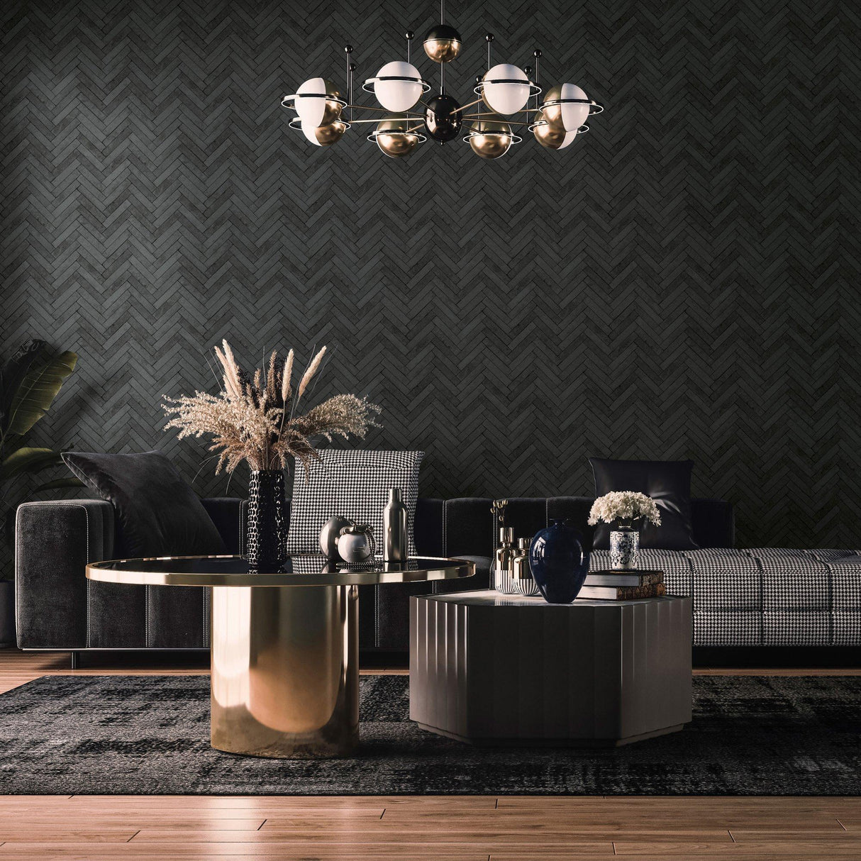 Galerie 45761 The Bricks And More Brick Herringbone Silver Grey Wallpaper 45761 Silver Grey Wallpaper