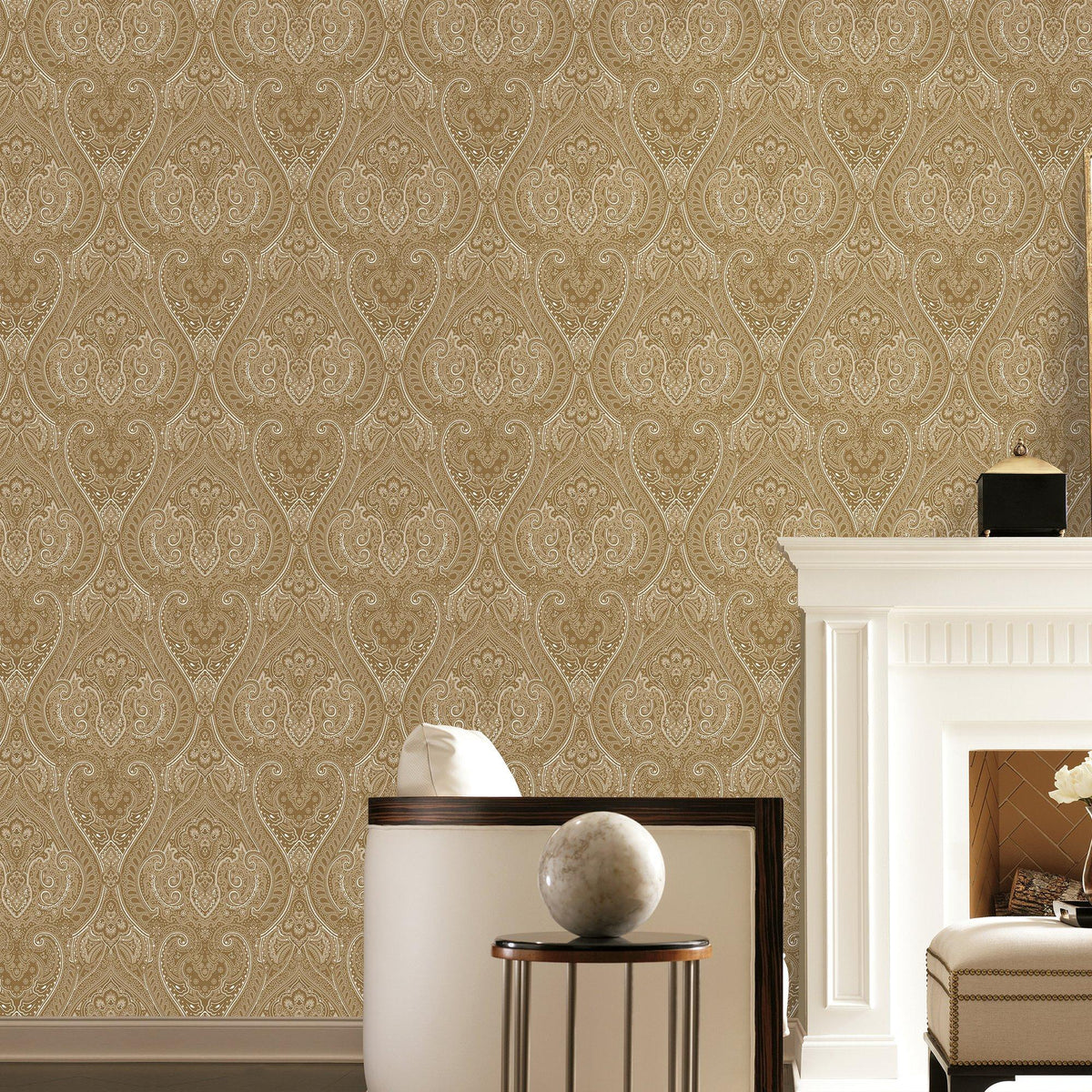 Galerie AM22002-1 Zen Lace Gold Wallpaper AM22002-1 Gold Wallpaper