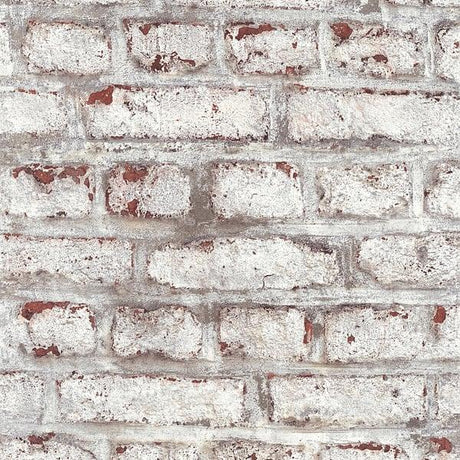 Galerie BB51100 Coastal Brick Effect Motif White Wallpaper