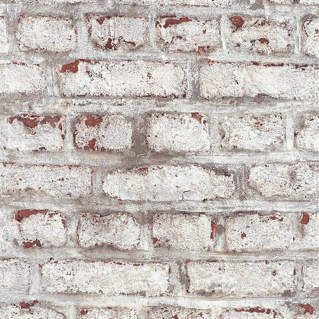 Galerie BB51100 The Bricks And More Coastal Brick Effect Motif White Wallpaper BB51100 White Wallpaper