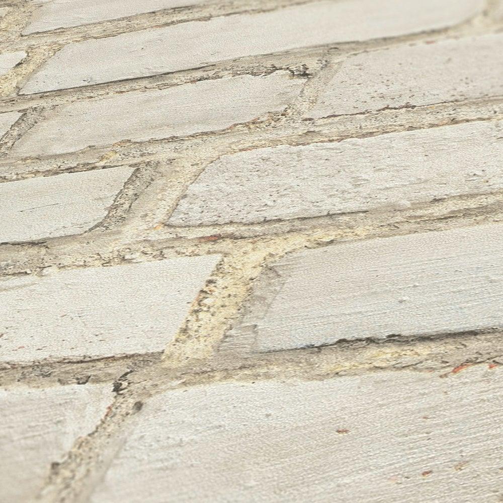Galerie BB51102 The Bricks And More Coastal Brick Effect Motif Beige Wallpaper BB51102 Beige Wallpaper