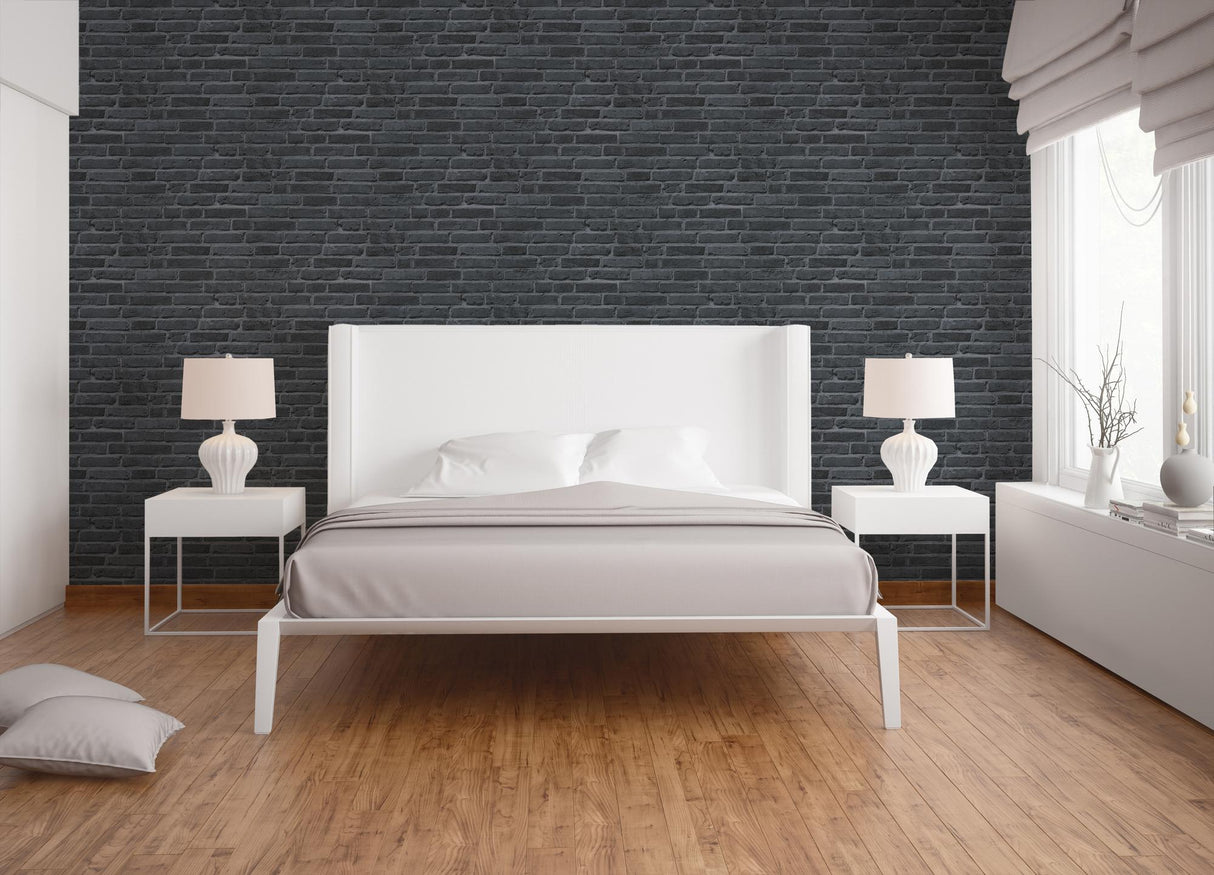 Galerie BB51103 The Bricks And More Brickshire Residents Motif Silver Grey Wallpaper BB51103 Silver Grey Wallpaper