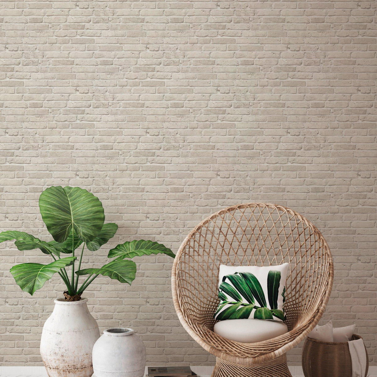 Galerie BB51105 The Bricks And More Weathered Walls Motif Beige Wallpaper BB51105 Beige Wallpaper