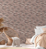 Galerie BB51109 The Bricks And More Weathered Walls Motif Pink Wallpaper BB51109 Pink Wallpaper