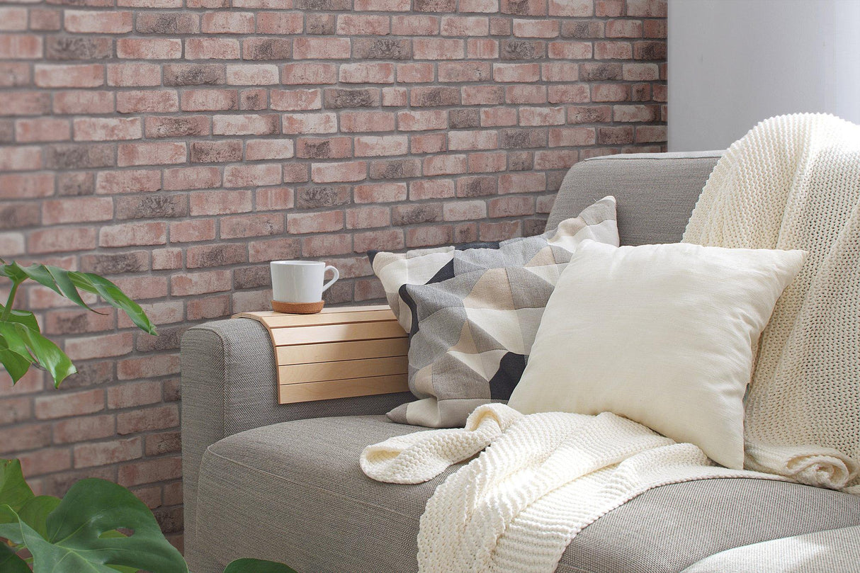 Galerie BB51109 The Bricks And More Weathered Walls Motif Pink Wallpaper BB51109 Pink Wallpaper