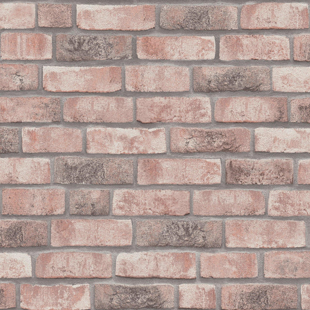 Galerie BB51109 The Bricks And More Weathered Walls Motif Pink Wallpaper BB51109 Pink Wallpaper