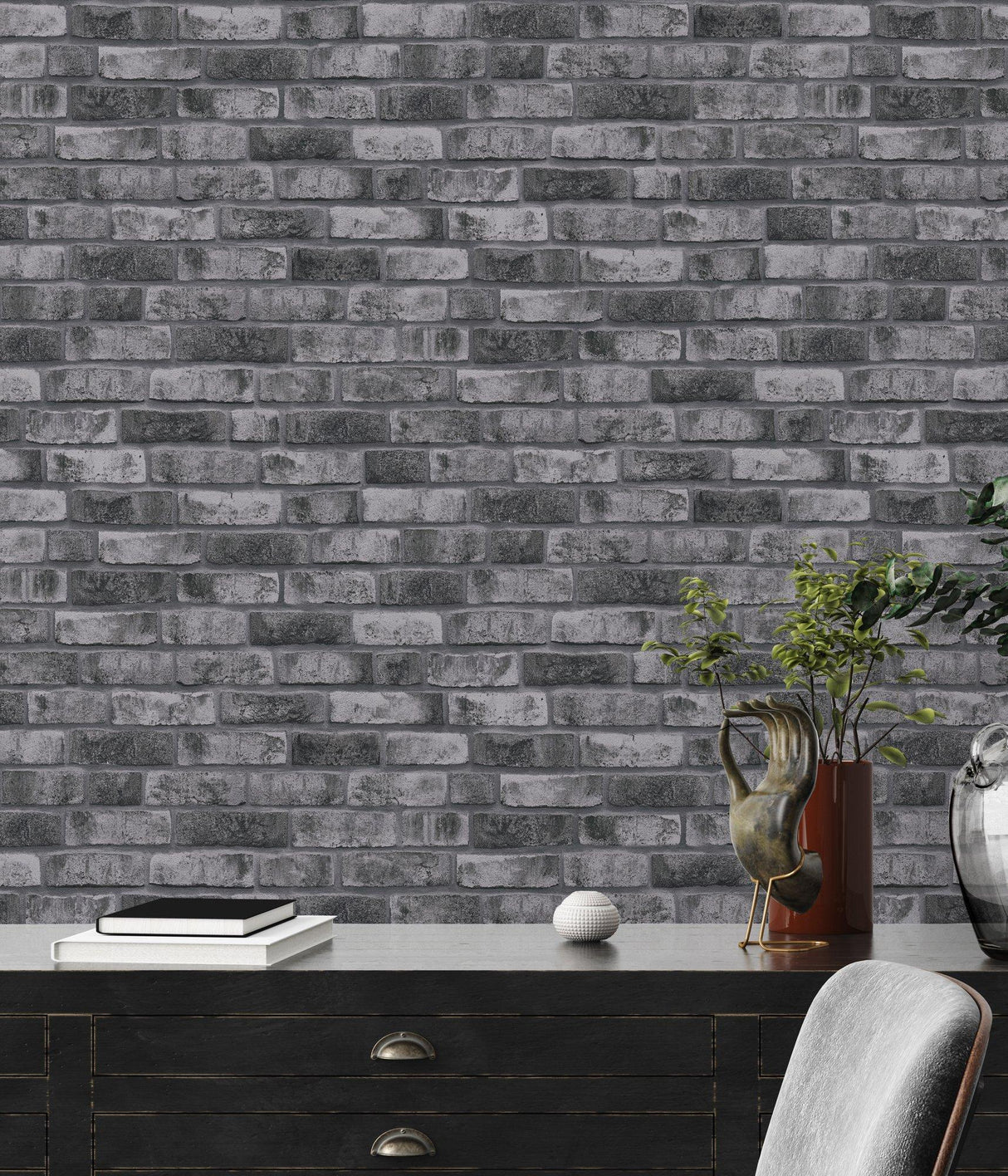 Galerie BB51111 The Bricks And More Weathered Walls Motif Silver Grey Wallpaper BB51111 Silver Grey Wallpaper