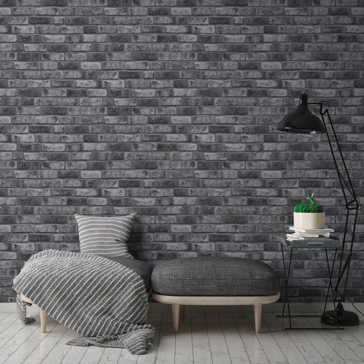 Galerie BB51111 The Bricks And More Weathered Walls Motif Silver Grey Wallpaper BB51111 Silver Grey Wallpaper