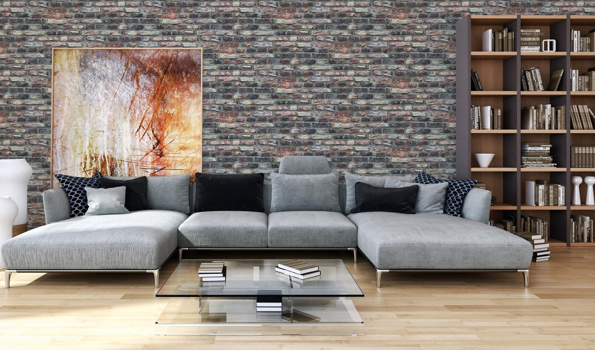 Galerie BB51113 The Bricks And More Brickshire Residents Motif Multi-coloured Wallpaper BB51113 Multi-coloured Wallpaper