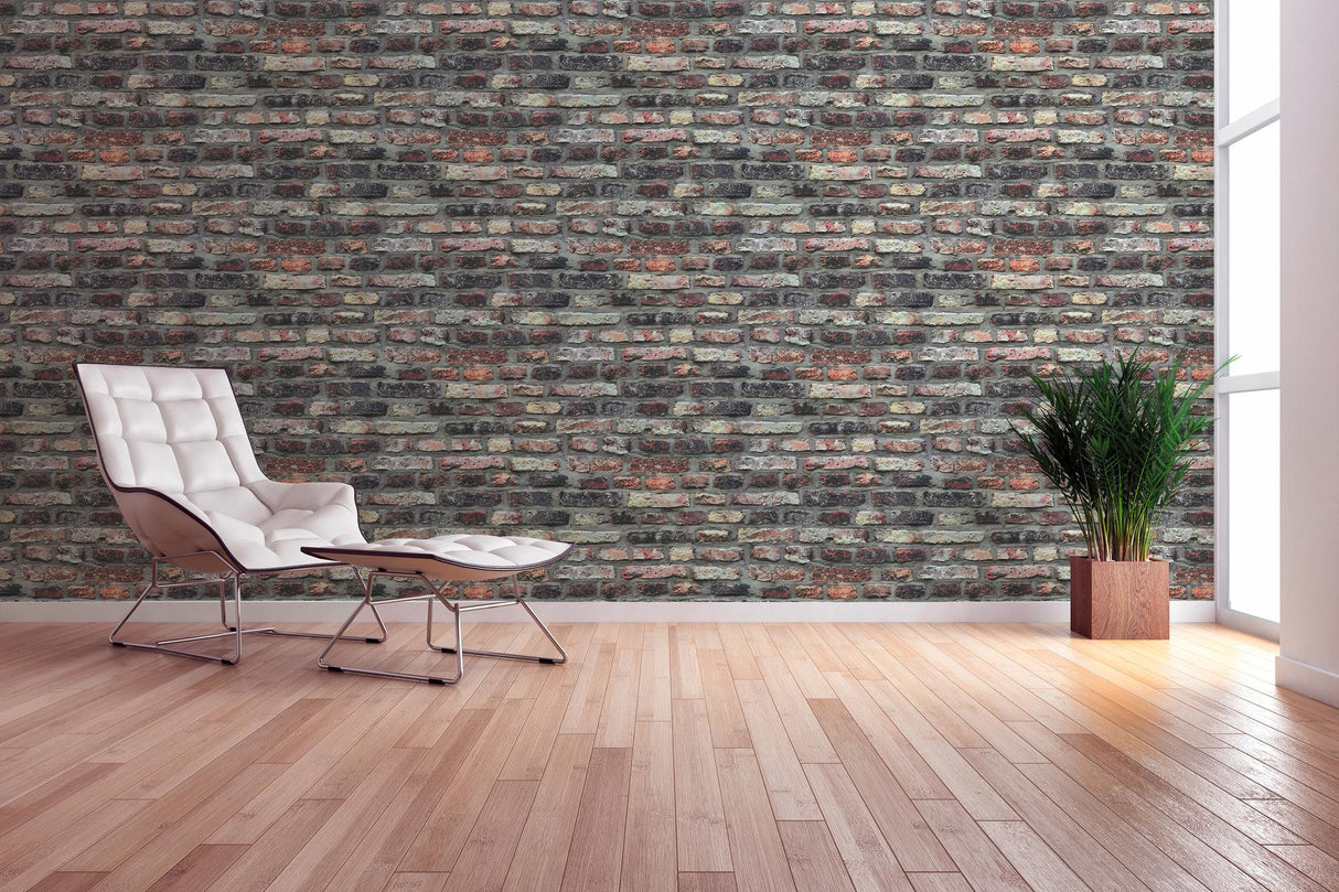 Galerie BB51113 The Bricks And More Brickshire Residents Motif Multi-coloured Wallpaper BB51113 Multi-coloured Wallpaper