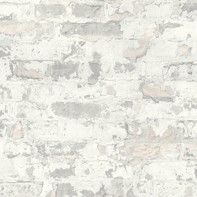 Galerie BB51119 The Bricks And More Industrial Chic Motif Silver Grey Wallpaper BB51119 Silver Grey Wallpaper
