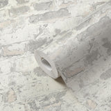 Galerie BB51119 The Bricks And More Industrial Chic Motif Silver Grey Wallpaper BB51119 Silver Grey Wallpaper