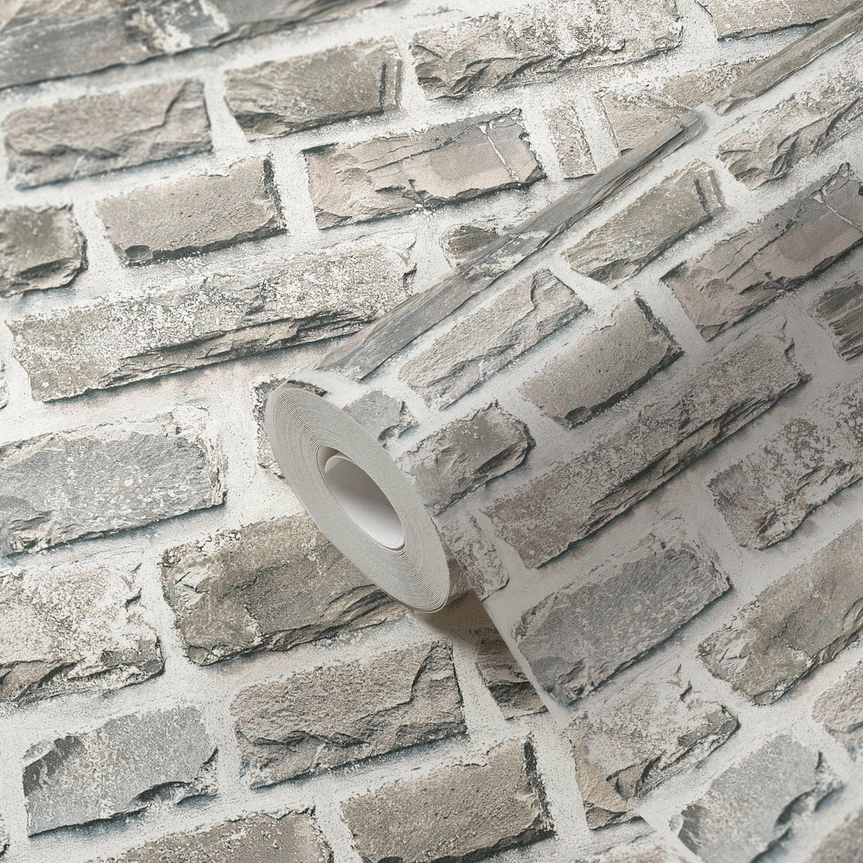 Galerie BB51122 The Bricks And More Stone Symphony Motif Silver Grey Wallpaper BB51122 Silver Grey Wallpaper