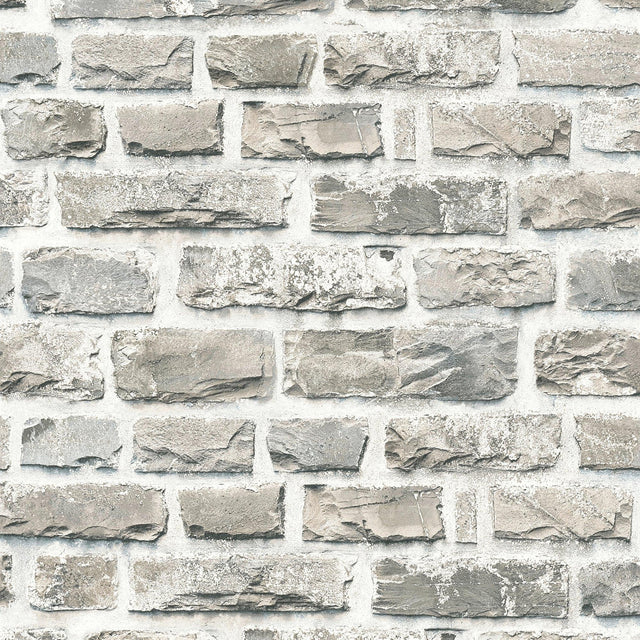 Galerie BB51122 The Bricks And More Stone Symphony Motif Silver Grey Wallpaper BB51122 Silver Grey Wallpaper