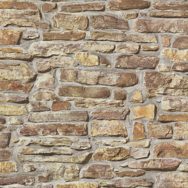 Galerie BB51127 The Bricks And More Stone Symphony Motif Beige Wallpaper BB51127 Beige Wallpaper