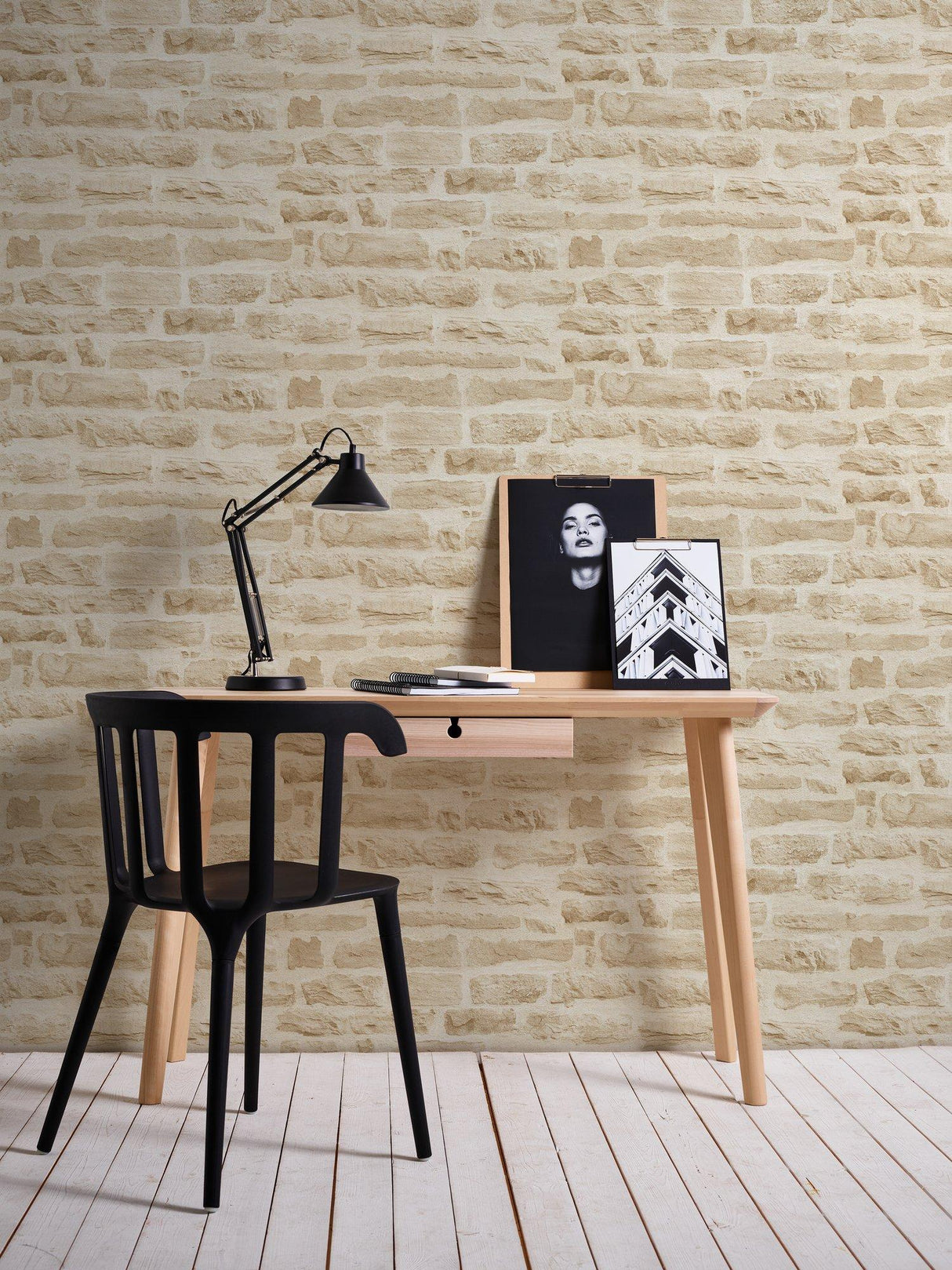 Galerie BB51128 The Bricks And More Rocky Retreat Motif Beige Wallpaper BB51128 Beige Wallpaper
