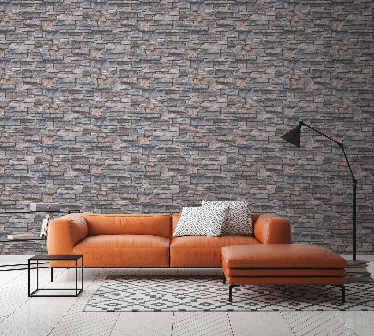 Galerie BB51132 The Bricks And More Sandstone Splendour Motif Silver Grey Wallpaper BB51132 Silver Grey Wallpaper