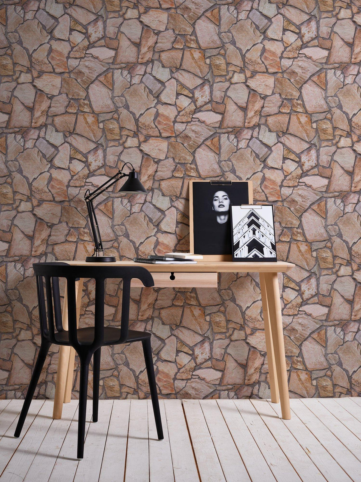 Galerie BB51136 The Bricks And More Claystone Cottage Motif Beige Wallpaper BB51136 Beige Wallpaper