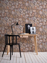 Galerie BB51136 The Bricks And More Claystone Cottage Motif Beige Wallpaper BB51136 Beige Wallpaper