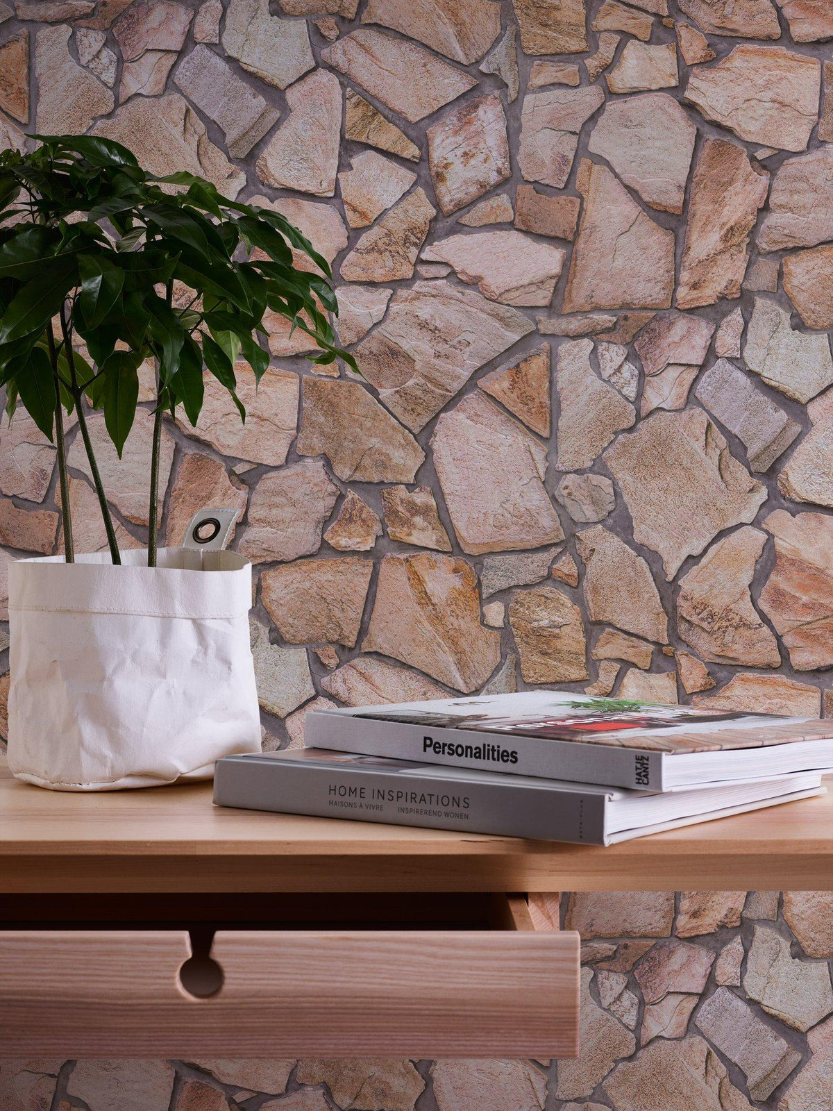 Galerie BB51136 The Bricks And More Claystone Cottage Motif Beige Wallpaper BB51136 Beige Wallpaper