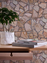 Galerie BB51136 The Bricks And More Claystone Cottage Motif Beige Wallpaper BB51136 Beige Wallpaper