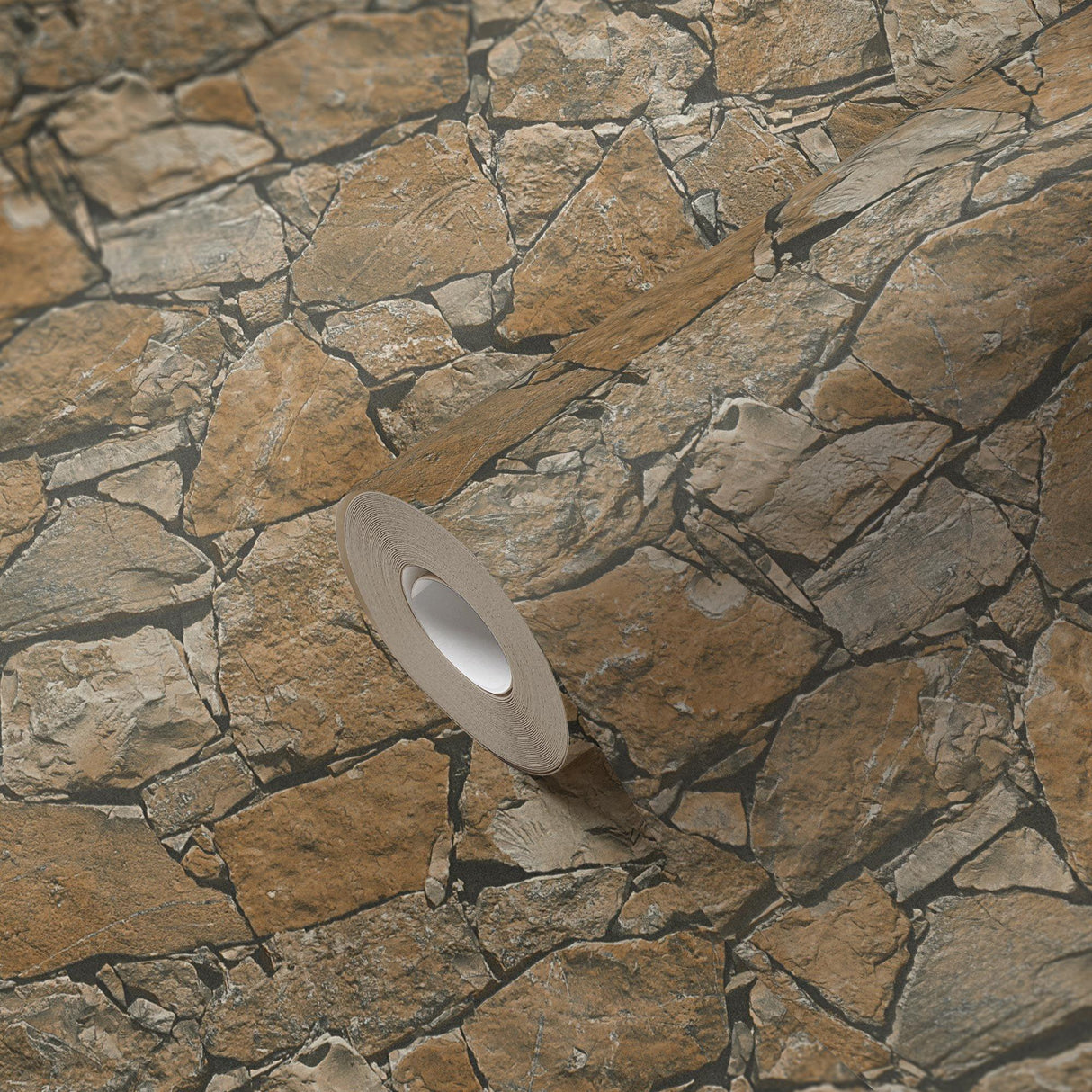 Galerie BB51138 The Bricks And More Claystone Cottage Motif Bronze Brown Wallpaper BB51138 Bronze Brown Wallpaper