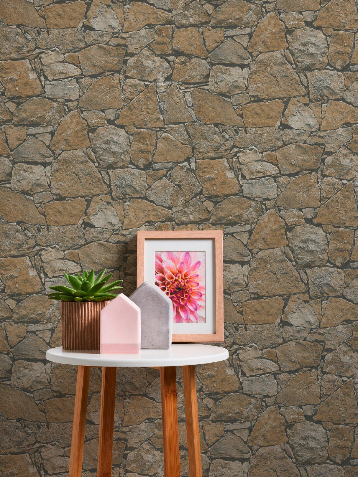 Galerie BB51138 The Bricks And More Claystone Cottage Motif Bronze Brown Wallpaper BB51138 Bronze Brown Wallpaper