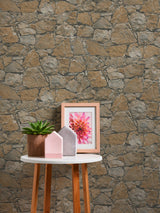 Galerie BB51138 The Bricks And More Claystone Cottage Motif Bronze Brown Wallpaper BB51138 Bronze Brown Wallpaper