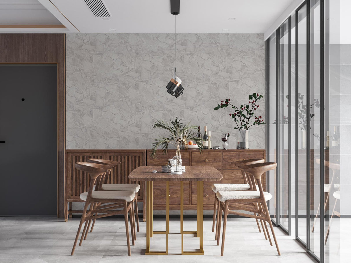 Galerie BB51139 The Bricks And More Petrified Paradise Motif White Wallpaper BB51139 White Wallpaper