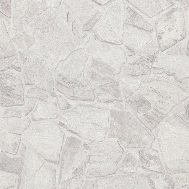 Galerie BB51139 The Bricks And More Petrified Paradise Motif White Wallpaper BB51139 White Wallpaper