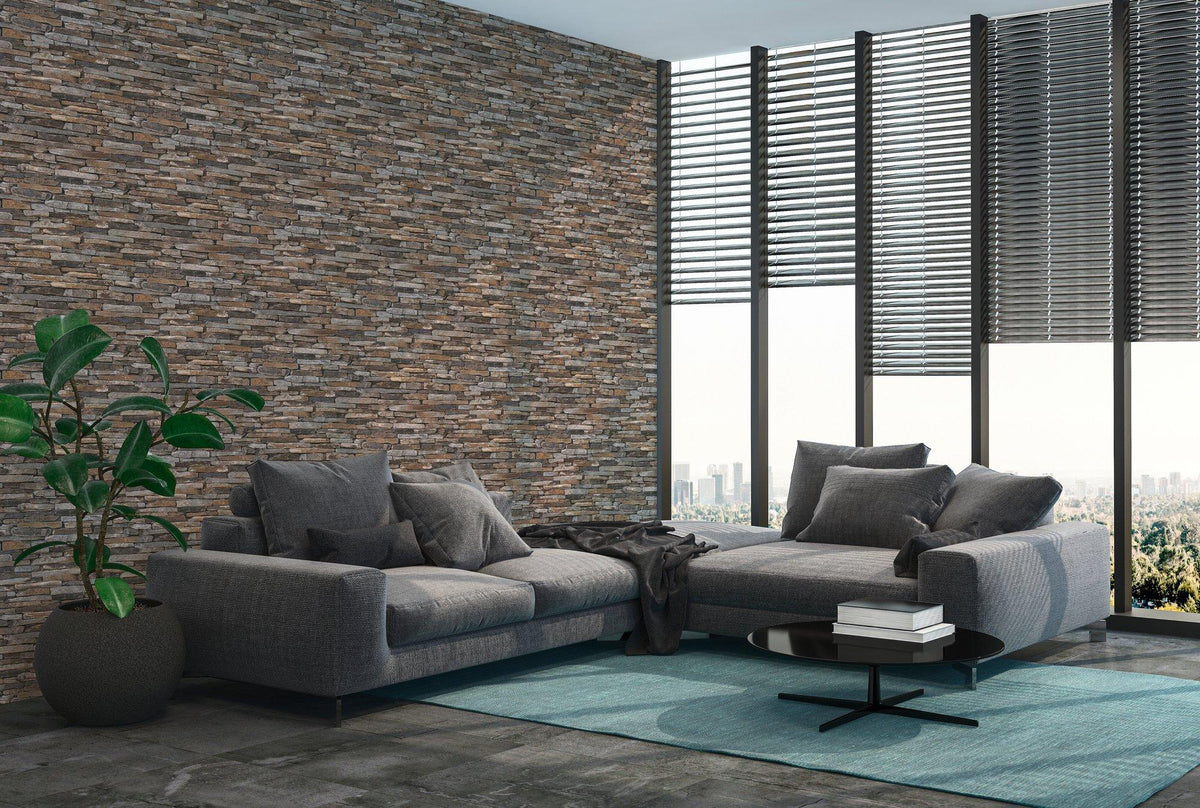 Galerie BB51145 The Bricks And More Rocky Retreat Motif Bronze Brown Wallpaper BB51145 Bronze Brown Wallpaper