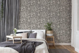 Galerie BB51140 The Bricks And More Petrified Paradise Motif Silver Grey Wallpaper BB51140 Silver Grey Wallpaper