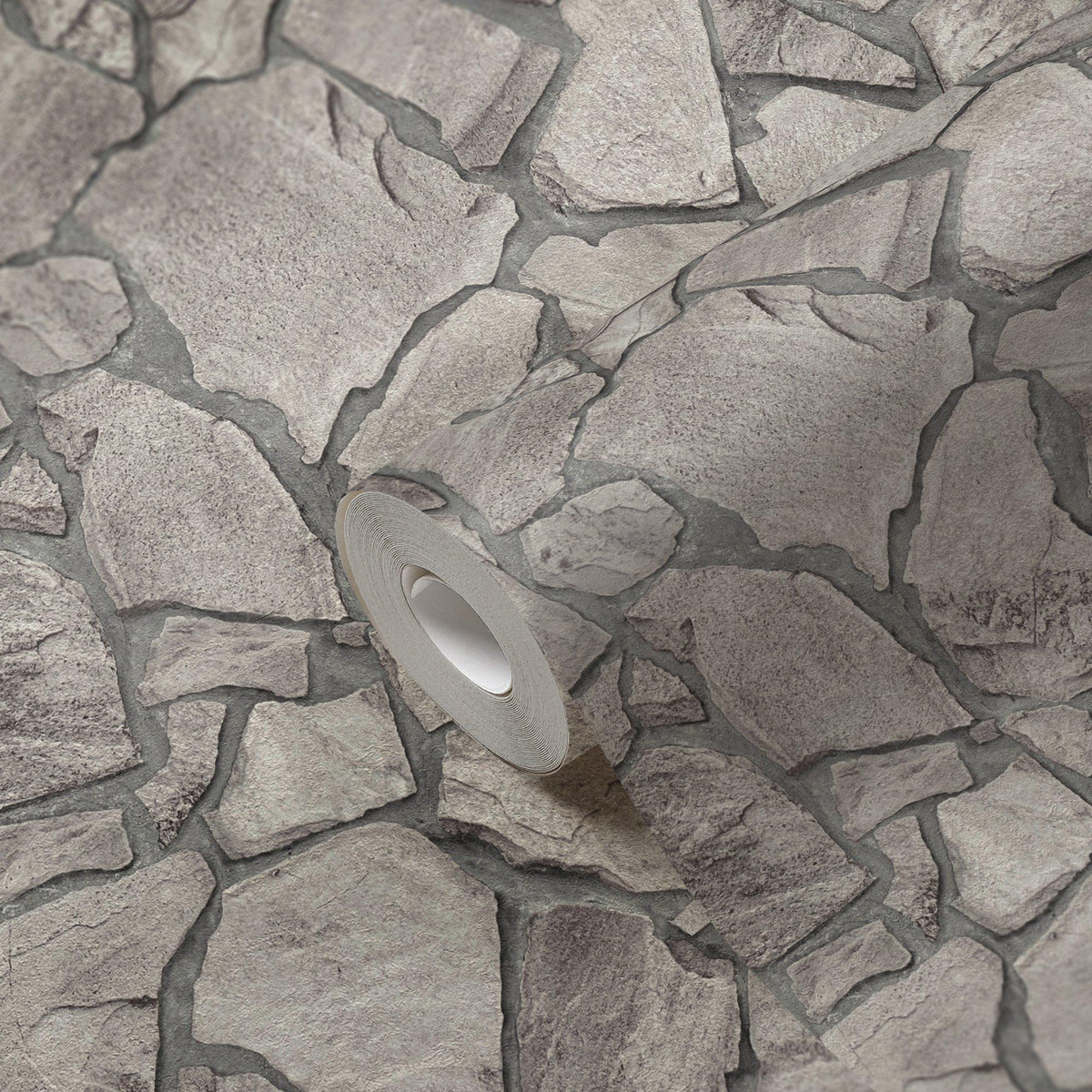 Galerie BB51140 The Bricks And More Petrified Paradise Motif Silver Grey Wallpaper BB51140 Silver Grey Wallpaper