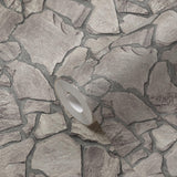 Galerie BB51140 The Bricks And More Petrified Paradise Motif Silver Grey Wallpaper BB51140 Silver Grey Wallpaper