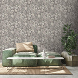Galerie BB51140 The Bricks And More Petrified Paradise Motif Silver Grey Wallpaper BB51140 Silver Grey Wallpaper