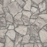 Galerie BB51140 The Bricks And More Petrified Paradise Motif Silver Grey Wallpaper BB51140 Silver Grey Wallpaper