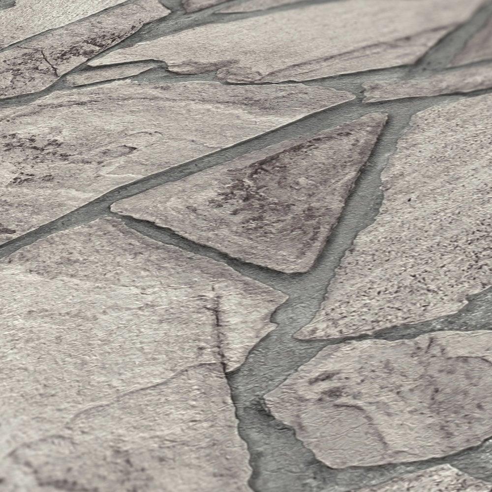 Galerie BB51140 The Bricks And More Petrified Paradise Motif Silver Grey Wallpaper BB51140 Silver Grey Wallpaper