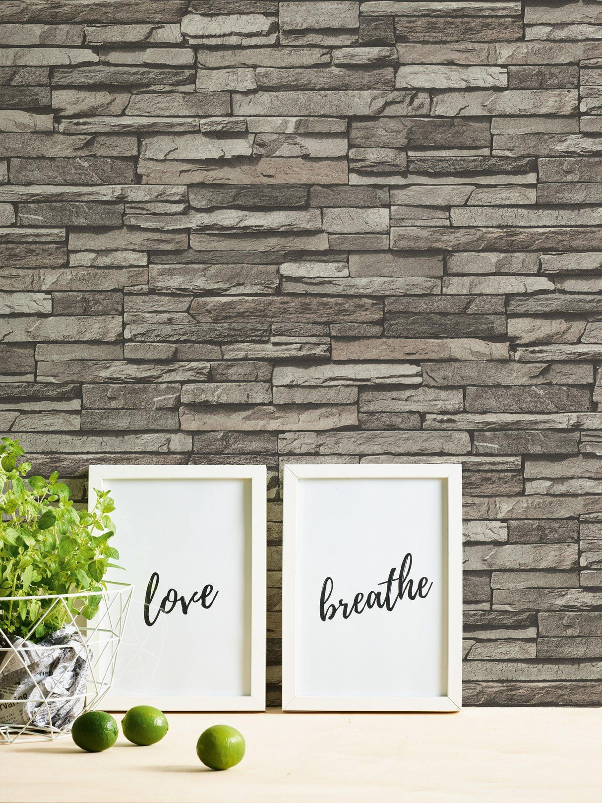 Galerie BB51148 The Bricks And More Graceful Granite Motif Silver Grey Wallpaper BB51148 Silver Grey Wallpaper