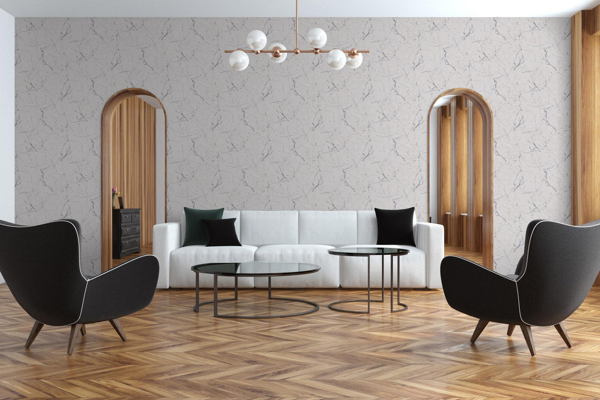 Galerie BB51156 The Bricks And More Luxurious Marble Motif Silver Grey Wallpaper BB51156 Silver Grey Wallpaper