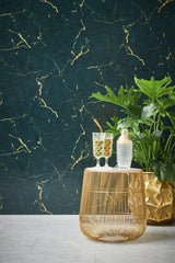 Galerie BB51158 The Bricks And More Luxurious Marble Motif Green Wallpaper BB51158 Green Wallpaper