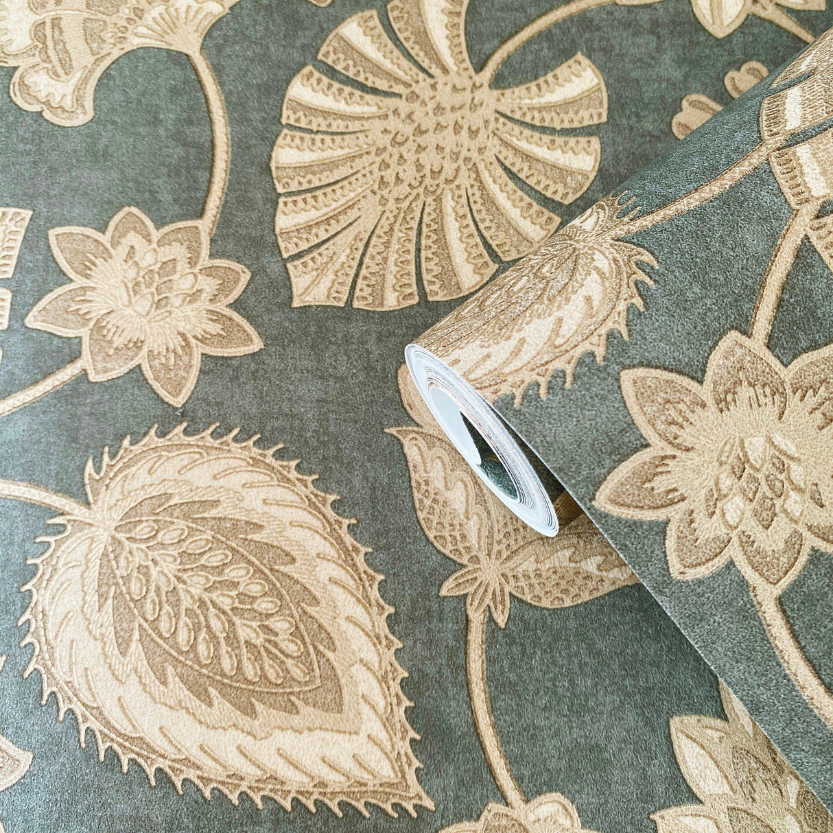 Galerie DWP0351-01 Elegance Flower Fan Green Wallpaper DWP0351-01 Green Wallpaper