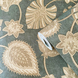 Galerie DWP0351-01 Elegance Flower Fan Green Wallpaper DWP0351-01 Green Wallpaper