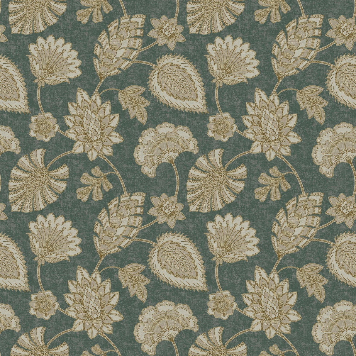 Galerie DWP0351-01 Elegance Flower Fan Green Wallpaper DWP0351-01 Green Wallpaper