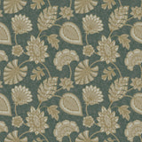 Galerie DWP0351-01 Elegance Flower Fan Green Wallpaper DWP0351-01 Green Wallpaper
